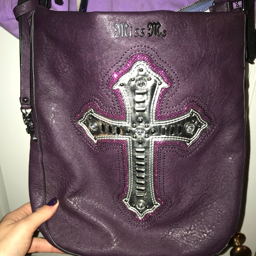 Miss Me purple satchel purse